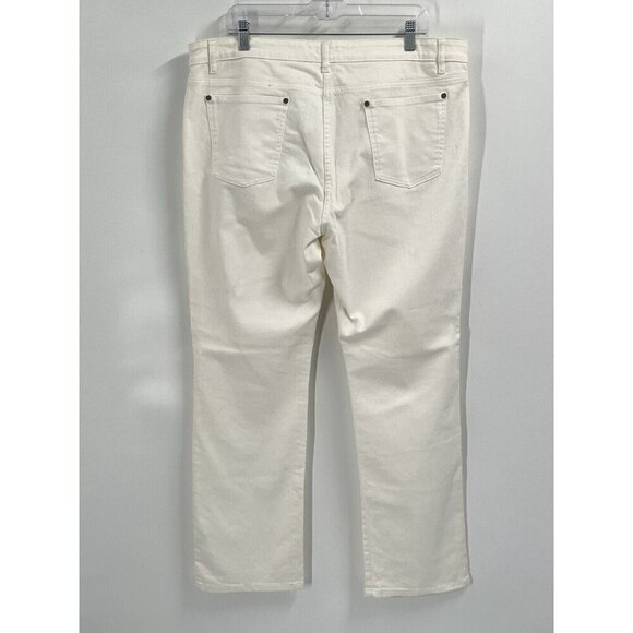 Eileen Fisher Wihte Denim Wide Leg Jeans High Rise Sz XL - Picture 2 of 3